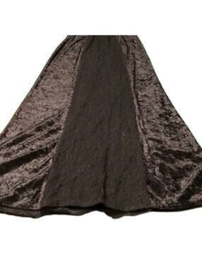 Morbid Threads Y2k Maxi Skirt XL Black Velvet Lace Whimsigoth Dark Romantic Goth